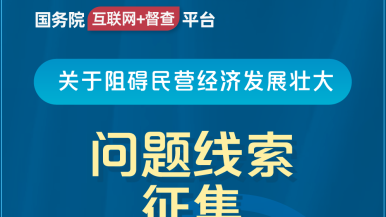 用大鸡巴操小骚逼国务院“互联网+督查”平台公开征集阻碍民营经济发展壮大问题线索